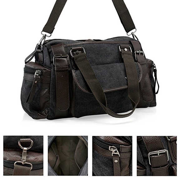 Men Vintage Tote Portable Luggage Duffel Bag - Picture 5 of 5